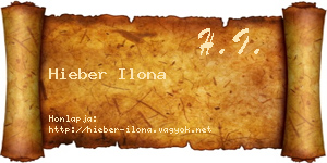 Hieber Ilona névjegykártya